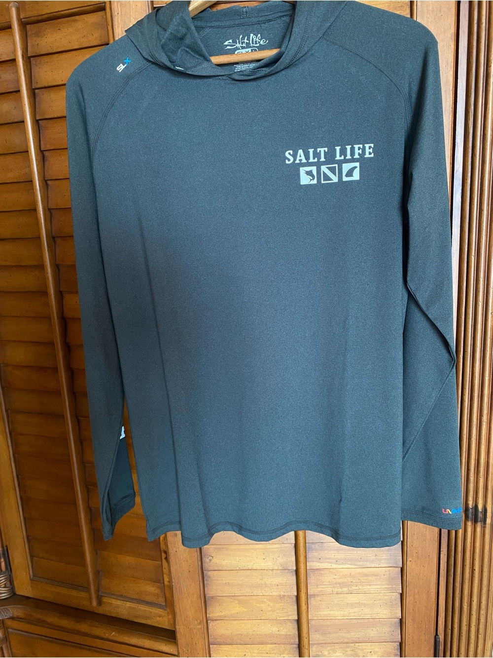 Salt Life Men's Hooded Sun Shirt - Teal Green